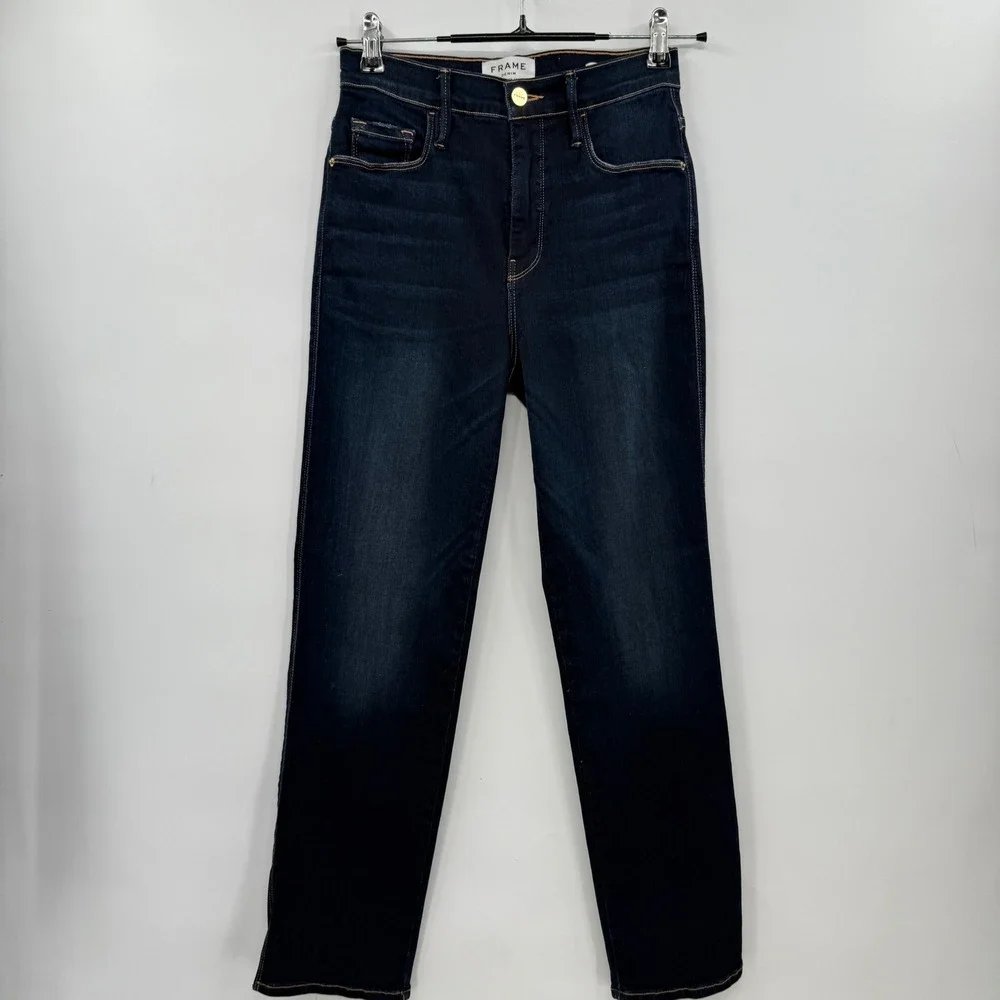 FRAME Denim Le‎ Sylvie Slender Straight Leg Jeans Size 25 Dark Wash Women's